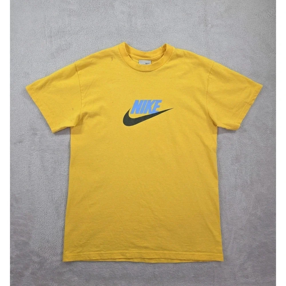 Vintage Nike Shirt Mens Small‎ Yellow Short Sleeve Spell Out Swoosh